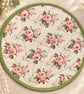 Handmade Quilted Fabric Placemat - Round Floral Table Mat