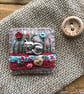 Felt lace Liberty fabric charm brooch badge - Image 1
