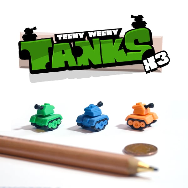 Teeny Weeny Toy Tanks (x3)