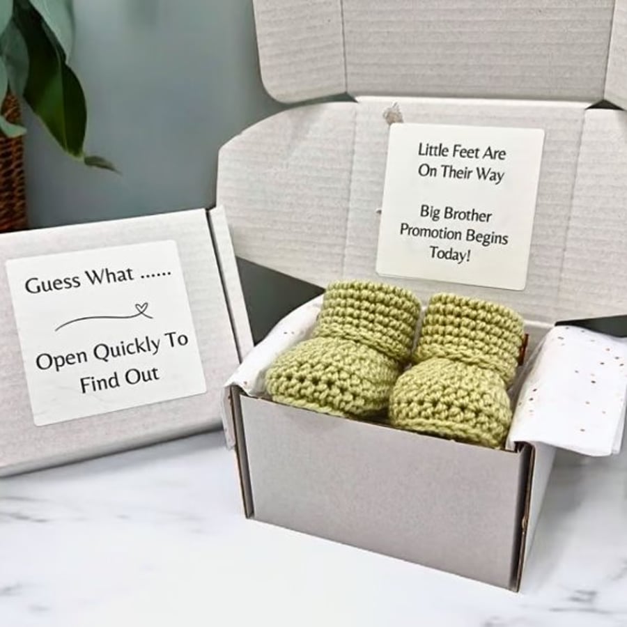 Big Brother Pregnancy Announcement Gift Box – Baby Booties Reveal
