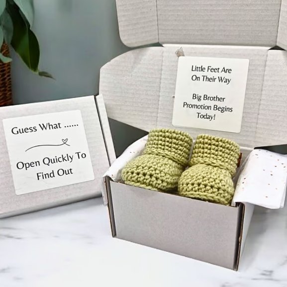 Big Brother Pregnancy Announcement Gift Box – Baby Booties Reveal