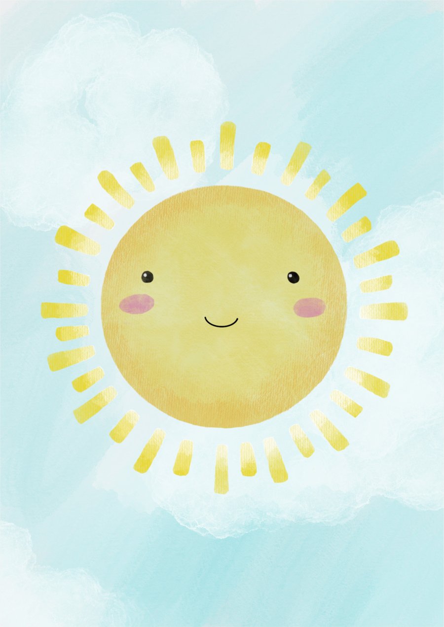 Digital Download Beautiful Sun Nursery Illustration