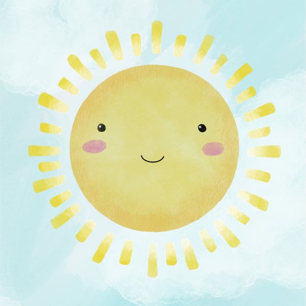 Digital Download Beautiful Sun Nursery Illustration