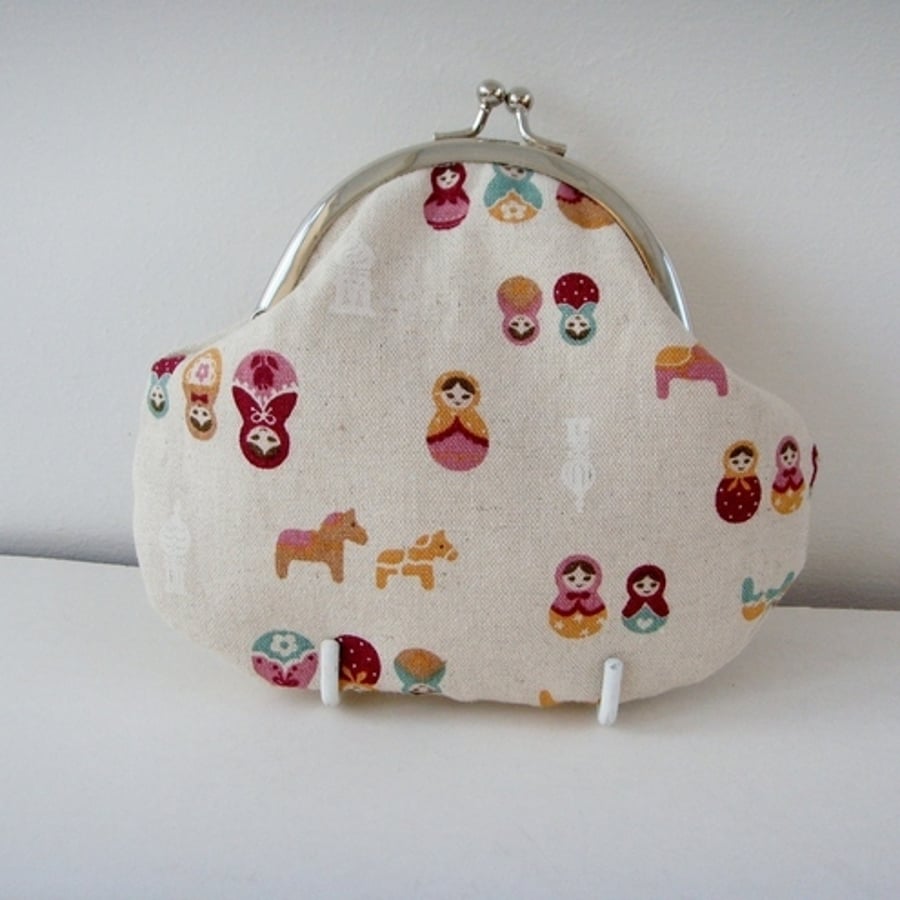 Little Russian Dolls Fabric Credit Card/Coin Purse