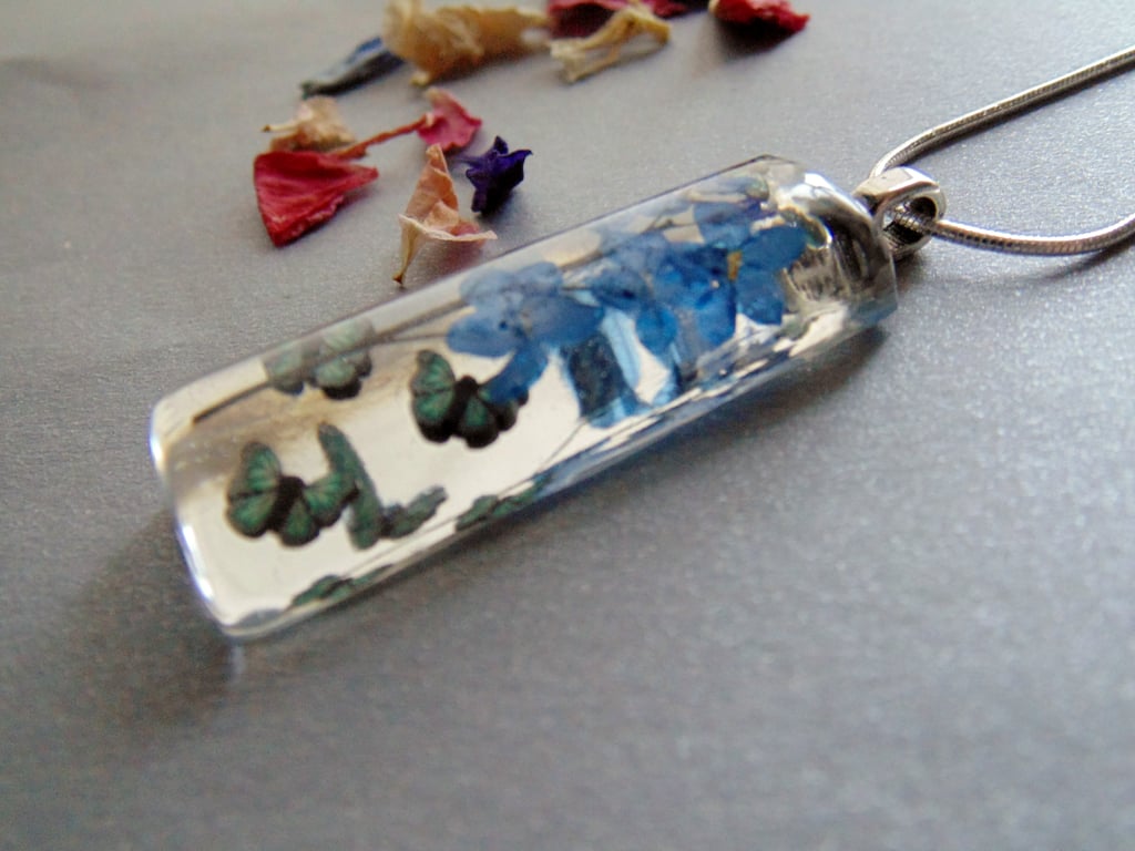 Forget me Not Butterfly Pendant