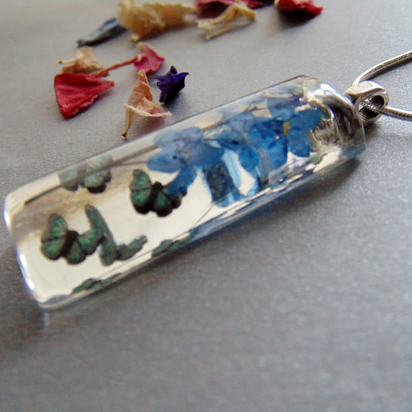 Forget me Not Butterfly Pendant