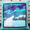 Northern Lights Polar Bear Kit Cushion 