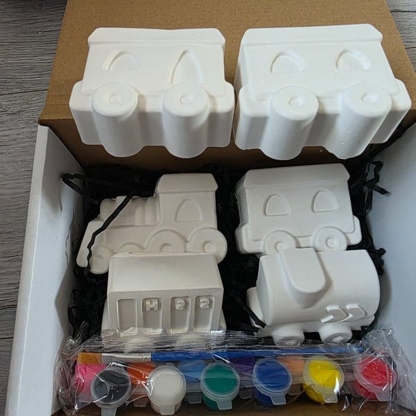 Paint your own toy for kids and adults.