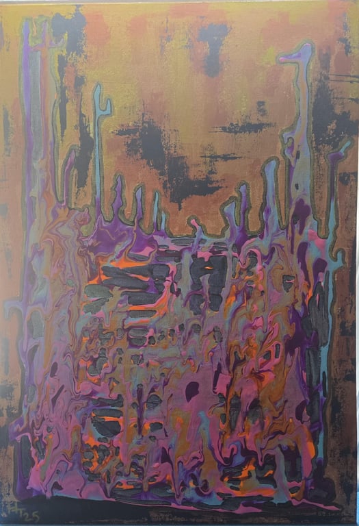 Meltdown - original abstract acrylic emotional painting on canvas