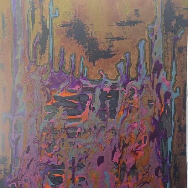Meltdown - original abstract acrylic emotional painting on canvas