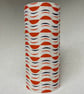 Perfectly Imperfect - Hand printed tall slim lampshade. Orange, navy