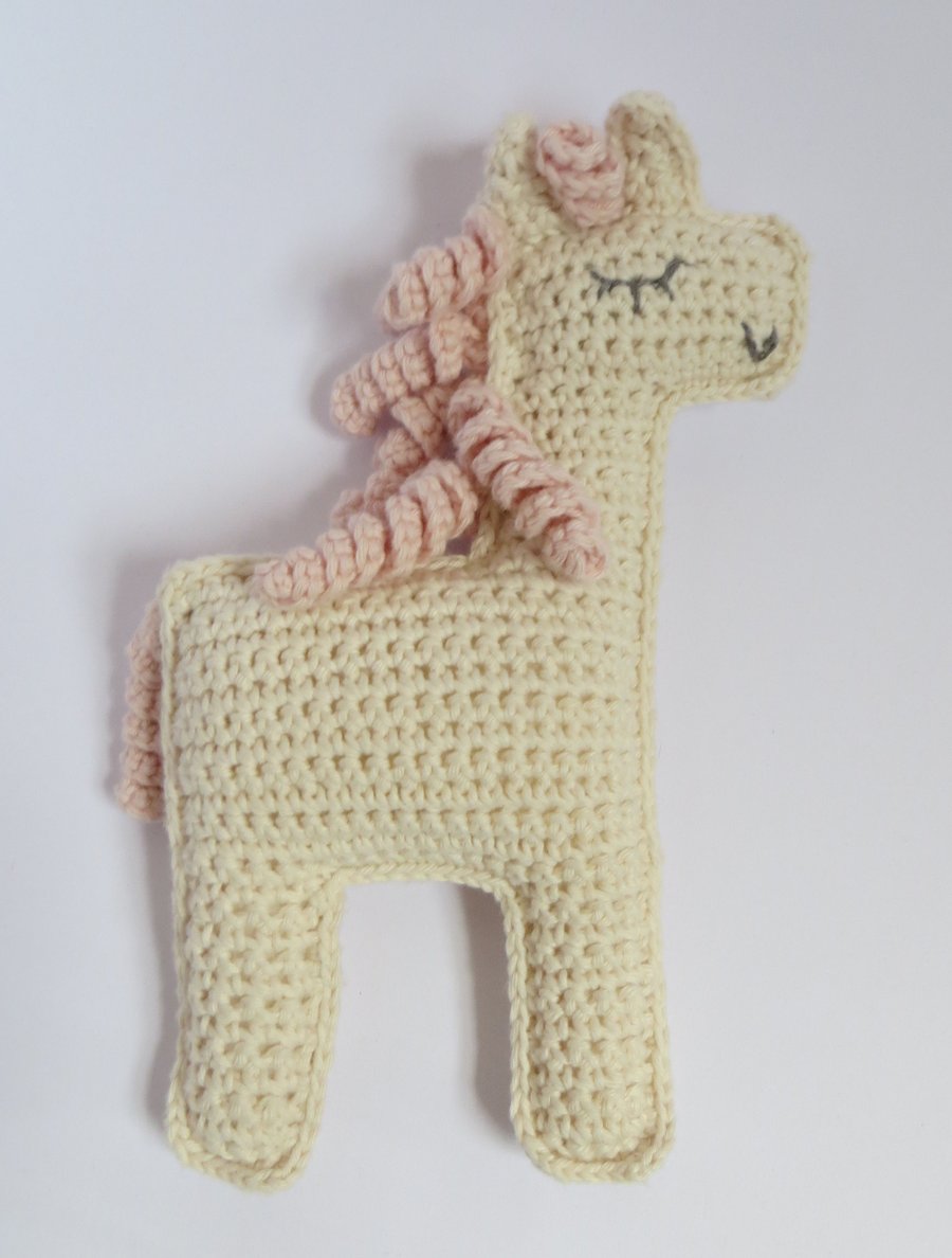 Unicorn, MADE TO ORDER crochet toy, cotton yarn