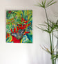 Tropical Scene with Lobster Claw Plant Original Oil Painting  - Image 7