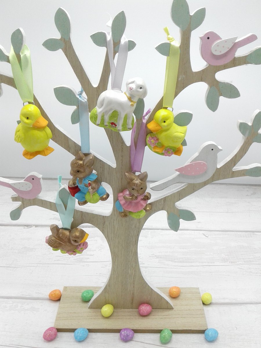 Easter decorations. Ceramic. Spring decorations.  Set of 6.