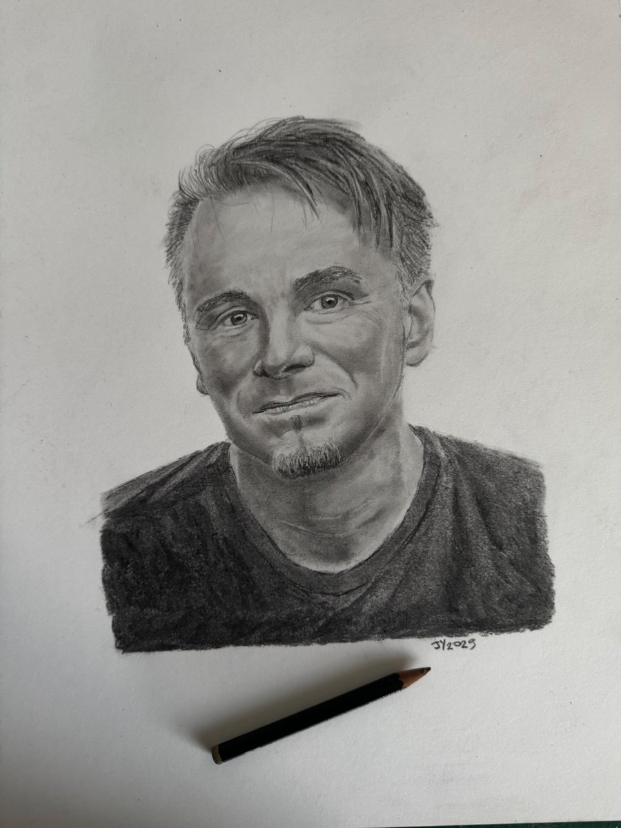 Original framed A3 portrait of Gavin Harrison