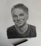 Original framed A3 portrait of Gavin Harrison