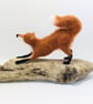 Needle Felted Fox on Driftwood, one of a kind ornament - Image 2