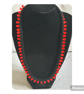 Orange fan beaded kumihimo necklace  - Image 2