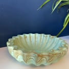Pastel coloured decorative wave edge bowl 15cm diameter