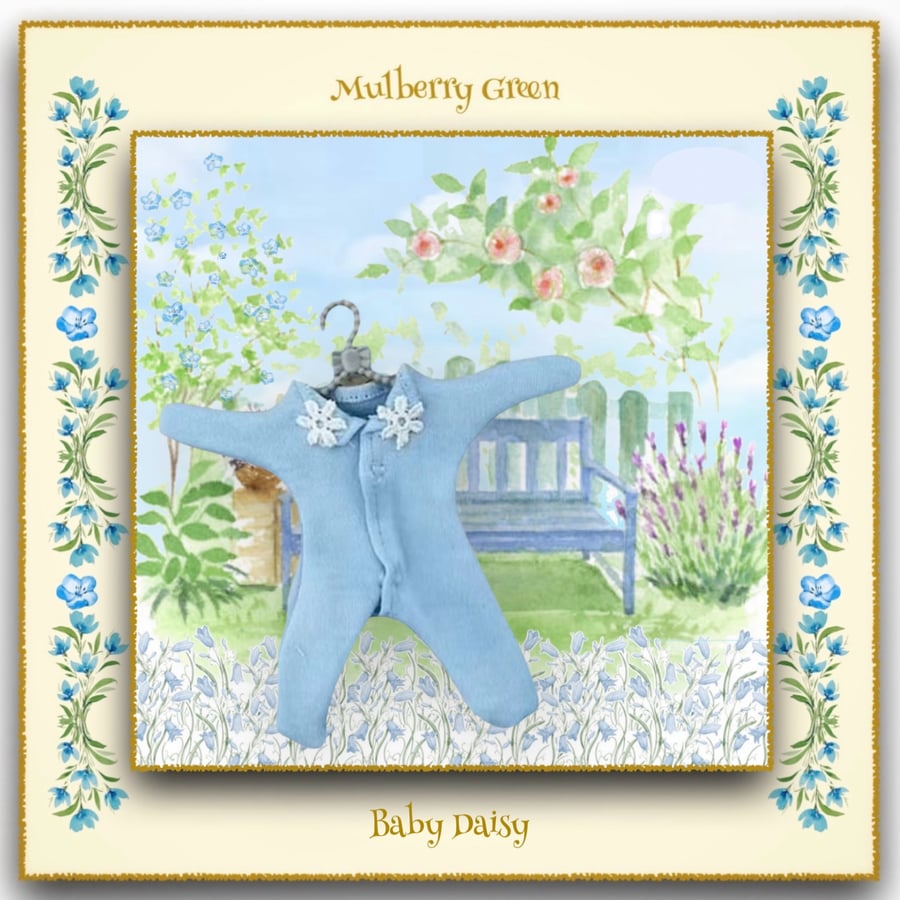 Baby Daisy Pale Blue Sleep Suit