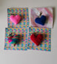 Hand Knitted Heart Keyring, Accessory for Bags & Keys