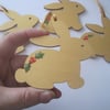 Golden Bunny Rabbit Christmas Tree Decoration x 4