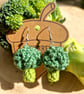 Broccoli earrings, Fun vegetable themed dangle earrings, Green earrings