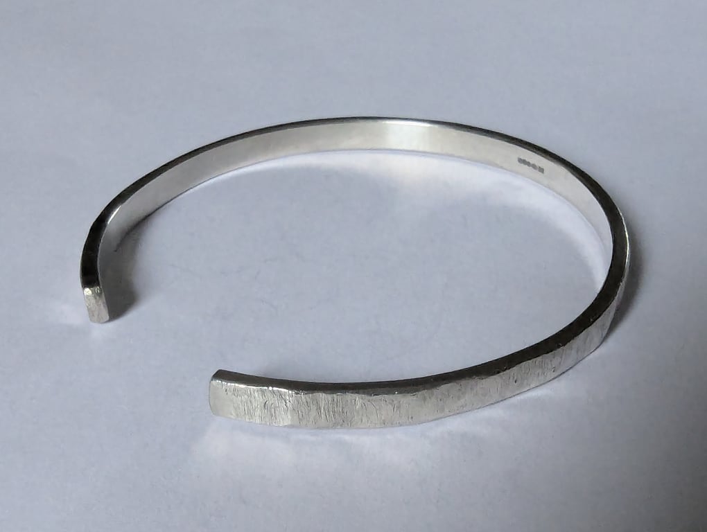 Textured Bangle, Sterling Silver