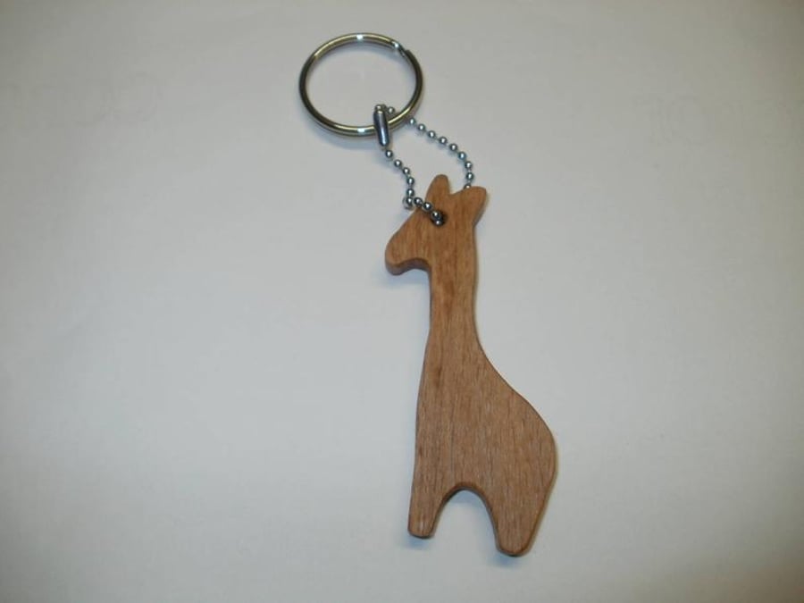 giraffe key ring beech wood 