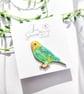 Hand-painted Budgie Bird Brooch