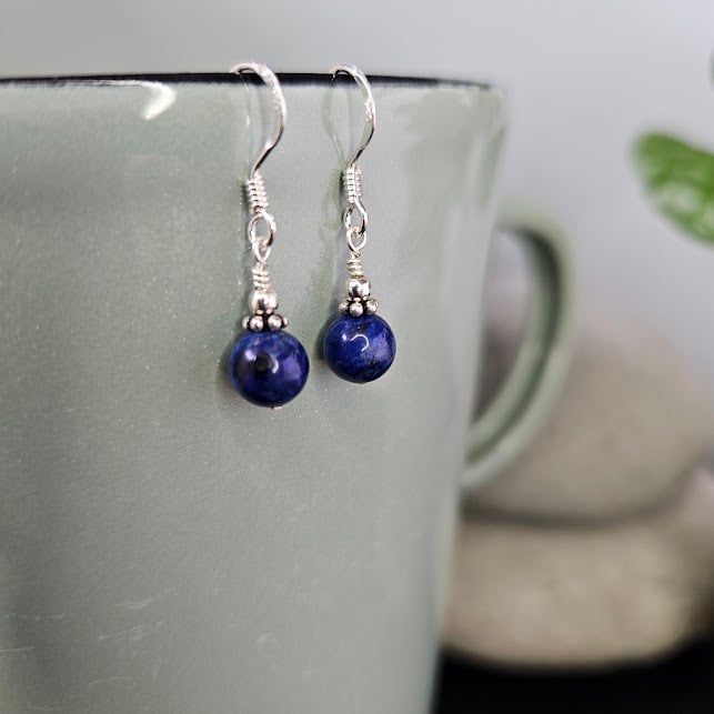 Lapis Lazuli and Sterling Sterling Earrings