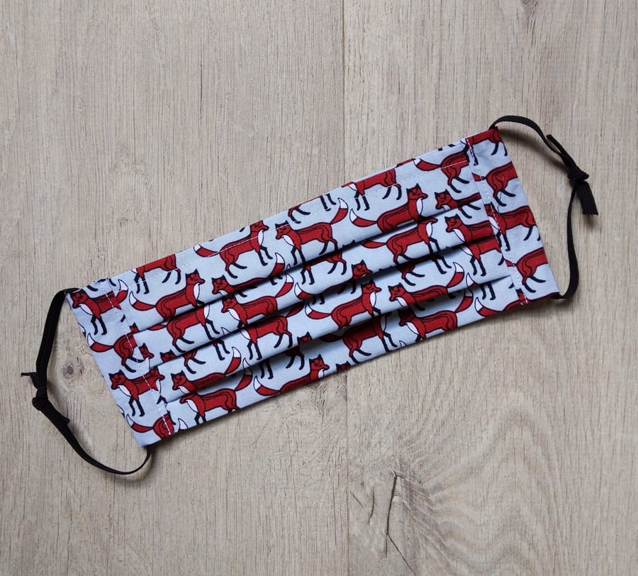 Fox Fabric Face Mask with adjustable elastic - Charity donation