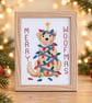 Merry Woofmas – Handmade Framed Dog Christmas Cross Stitch