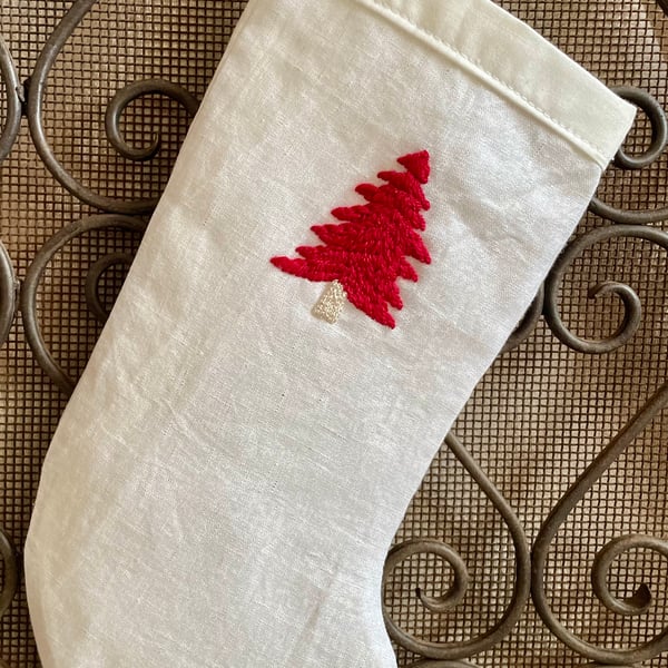 Hand Embroidered Christmas Stocking
