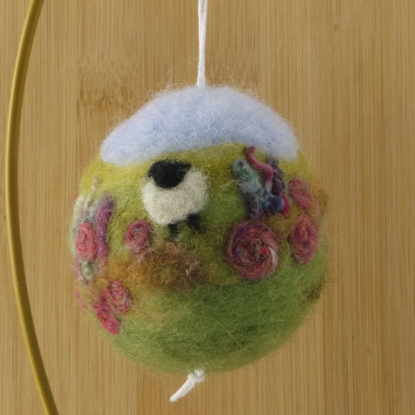 Needle Felted handmade Summer Days ornament