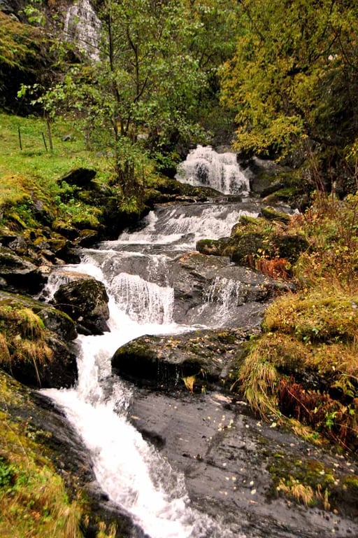 Waterfall Flamsdalen Valley Flam Norway Photograph Print