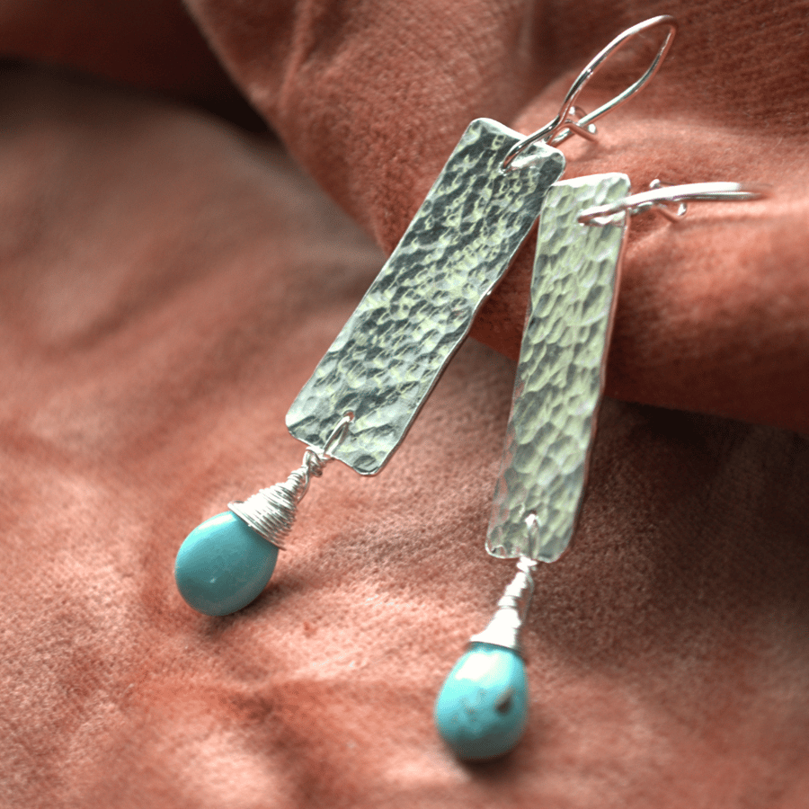 Sterling Silver and Turquoise drop earrings