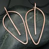 Simple Leaf Shaped Hammered Copper Pendant - Smooth or Textured Finish