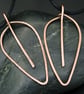 Simple Leaf Shaped Hammered Copper Pendant - Smooth or Textured Finish - Image 1