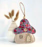 Fairy House Hanging Decoration - Fabric Mushroom - Image 1