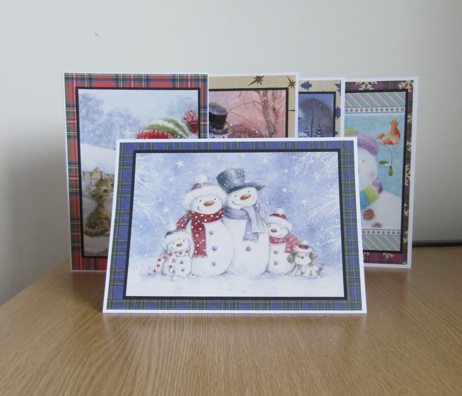 BBX18 Hand Decorated Christmas Cards - Set of 5