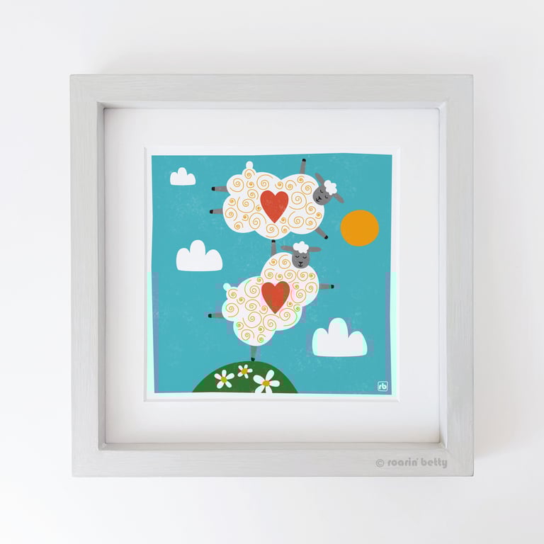 I got Ewe, whimsical sheep print, sheep wall art, Giclee print