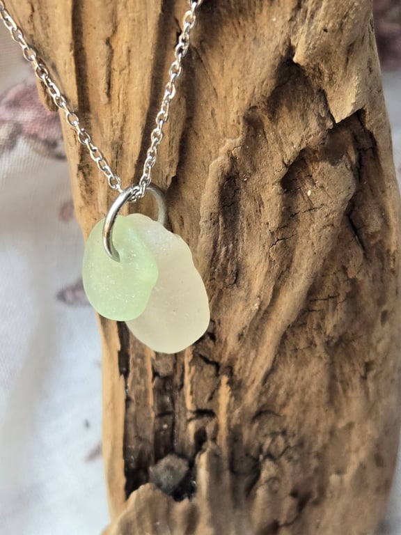 Sea glass necklace, 2 piece Sea glass necklace