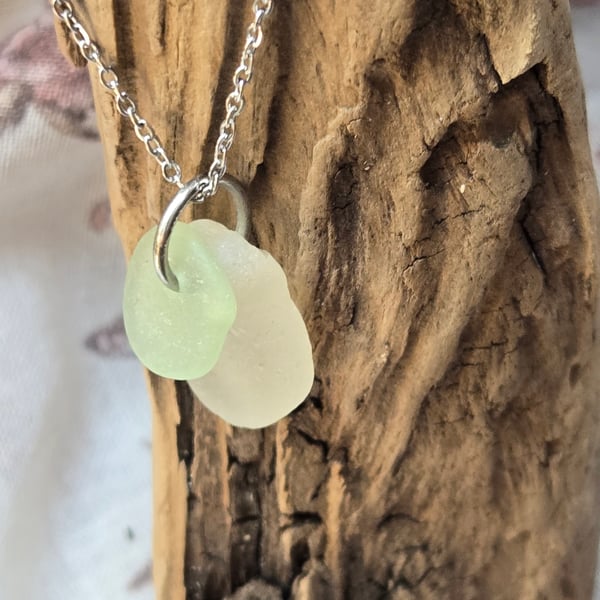 Sea glass necklace, 2 piece Sea glass necklace