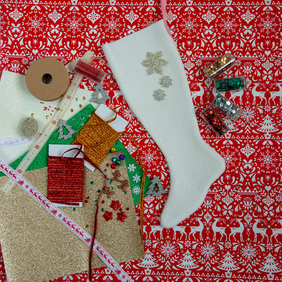 DIY Christmas Stocking - blank pure wool felt, ready to decorate