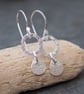Silver Flower Hoop Drop Earrings, Handmade Silver Jewellery - Image 1