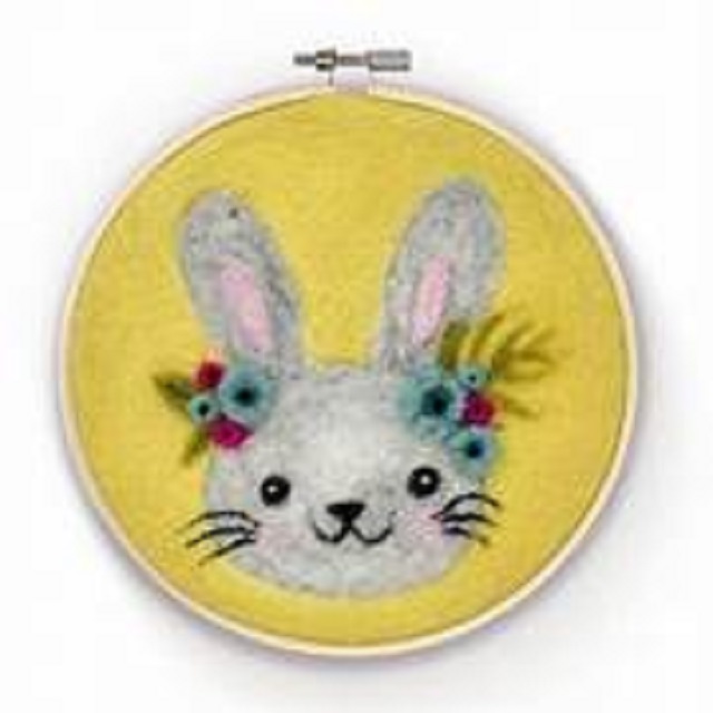 The Crafty Kit Company 'Floral Bunny In A Hoop' Needle Felting Kit