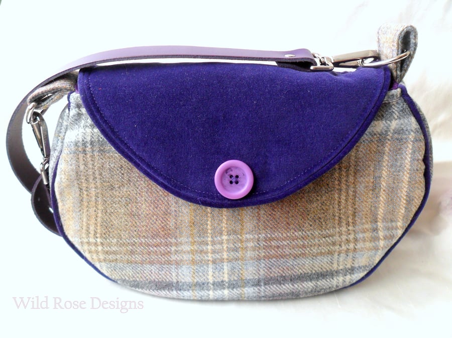 Blue and purple cross body bag. Shoulder bag. 