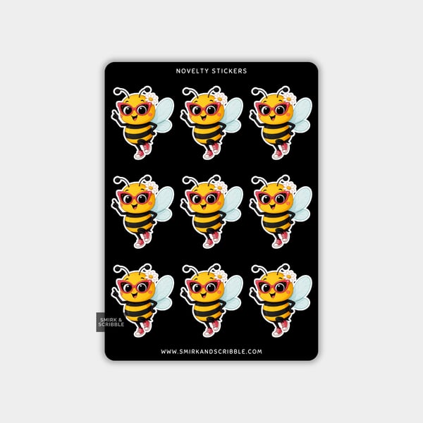 Funny Vinyl Sticker Sheet For Adults - Cute Bee