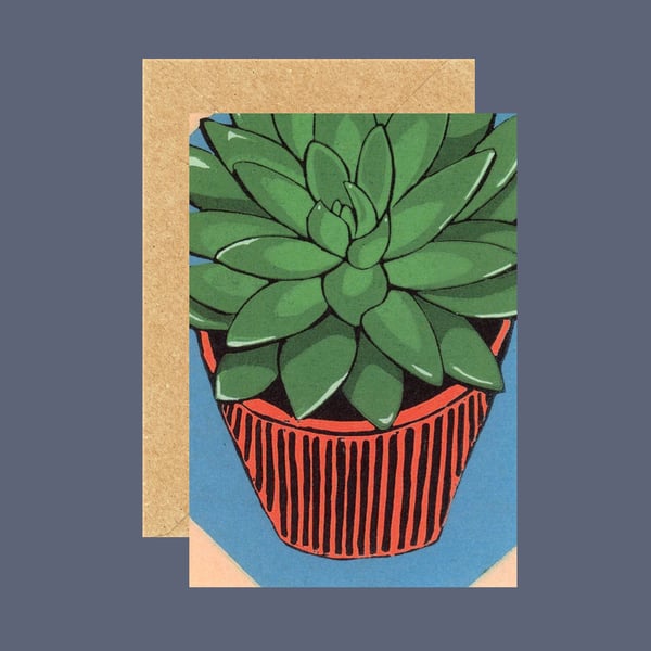 Plant Card, Succulent Card, Echeveria Card, New Home Card, Art Card